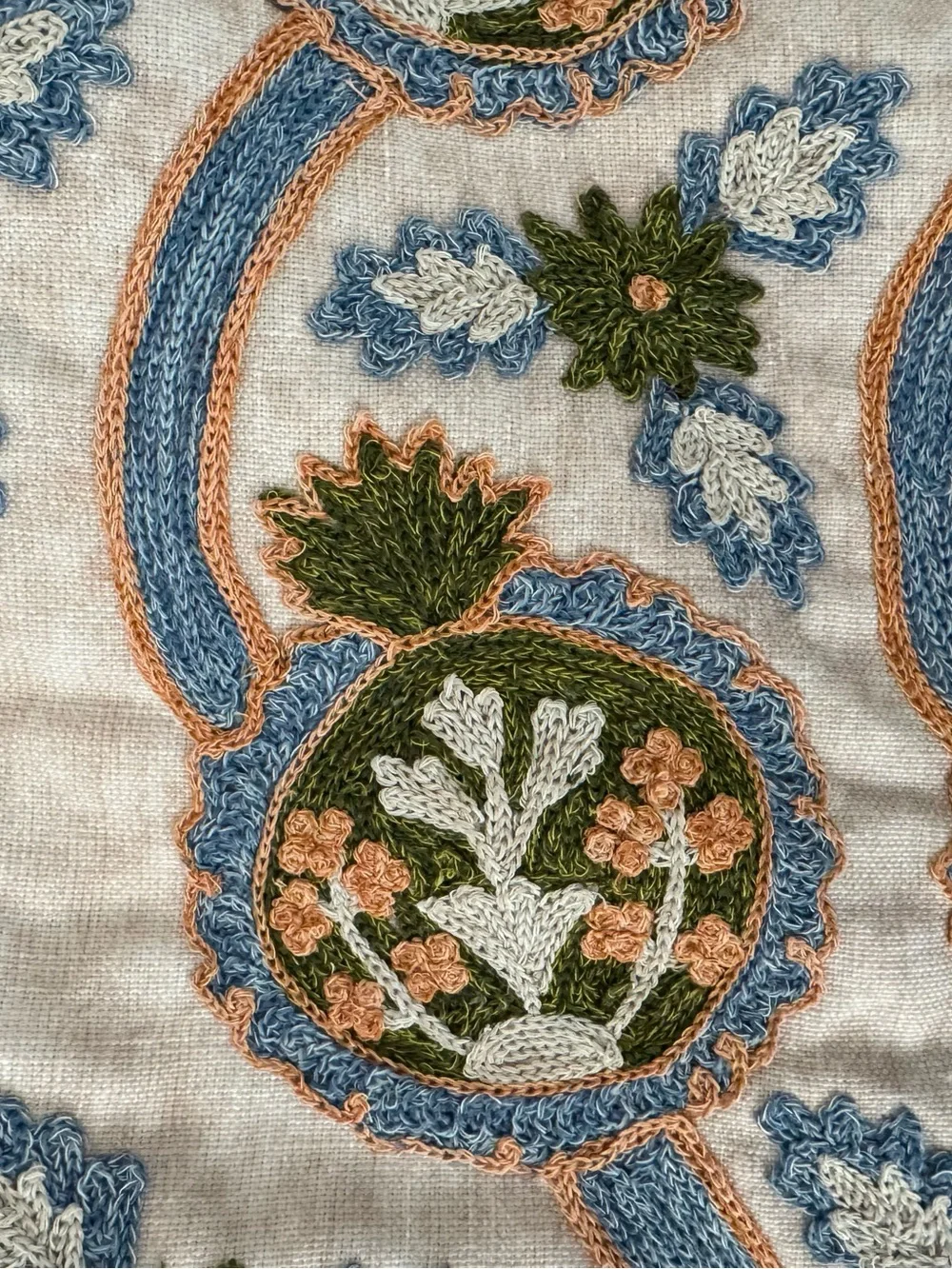 NWOT GreenRow King Size Pillow Shams Floral in Blue, Green & Peach
